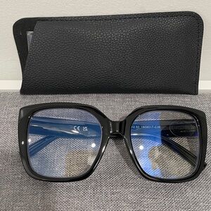 NEW 2.5 black frame readers blue light lens OVERSIZED soft bridge spring wbag